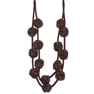Opus pompom tieback Chocolate