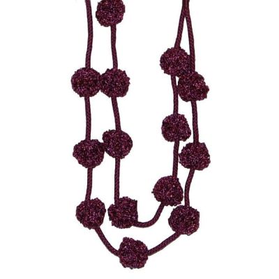 Opus pompom tieback Damson