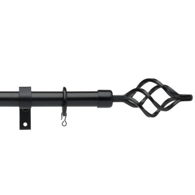 Universal Black Metal Pole with Cage Finials