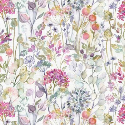 Country Hedgerow Printed Cotton Fabric Lotus/Cream