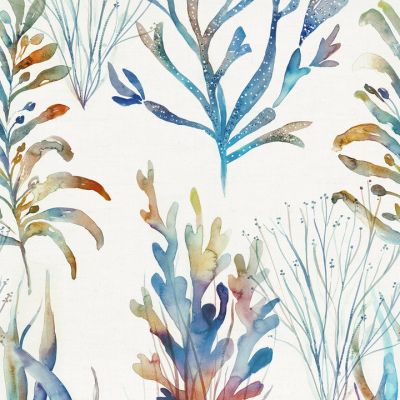Coral Reef Printed Cotton Fabric Cobalt