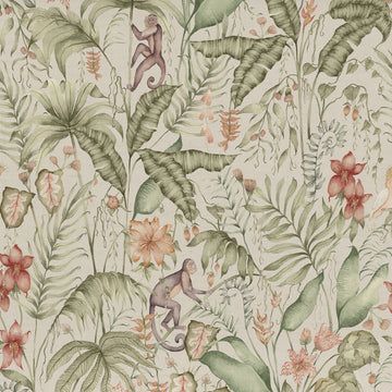 Tropical Utopia Printed Cotton Fabric Green