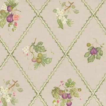 Fig Trellis Printed Cotton Fabric Taupe