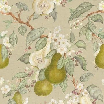 Pear Harvest Printed Cotton Fabric Hazel